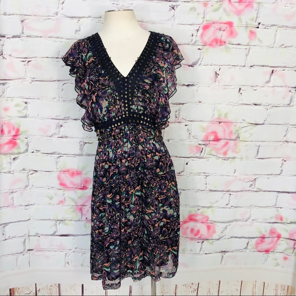 Plenty by Tracy Reese boho chic  purple silk dress